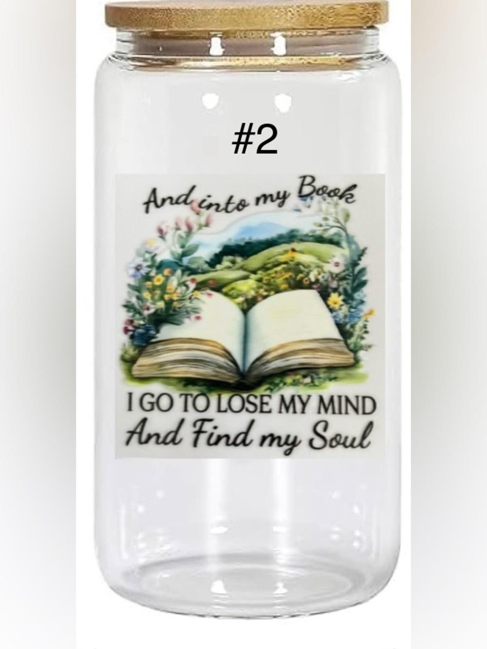 *Buy Now* book lovers cups 16 ounce glass tumbler straw and bamboo lid - Picture 2 of 15